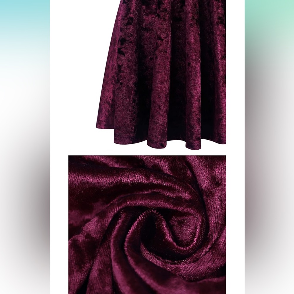 b💙2/$40💙NWT R. Vivimos Crushed Velvet Burgundy Red Swing Dress Size Medium - Picture 7 of 16